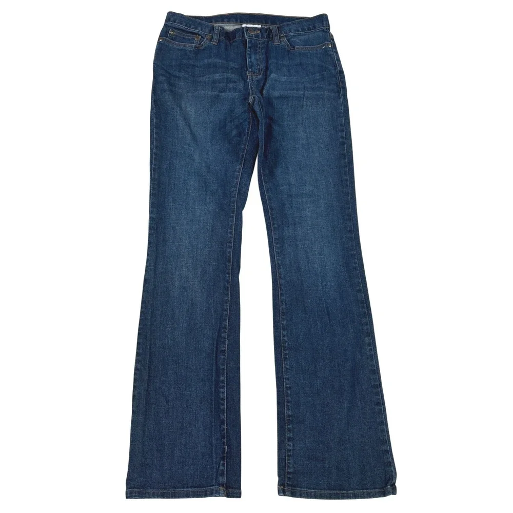 Disney Parks Women Dark Wash Mickey Mouse Embroidered Bootcut Jeans Blue Size 6